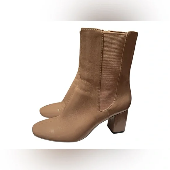 ZARA Elegant Tan Leather Ankle Boots - Picture 4 of 7